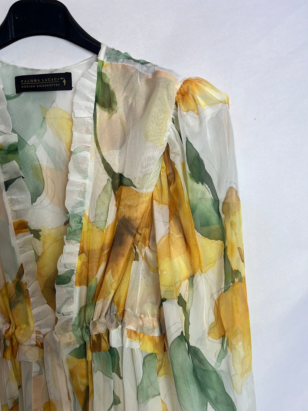 PALOMA LACACI. Kaftán semitransparente flores. . T S