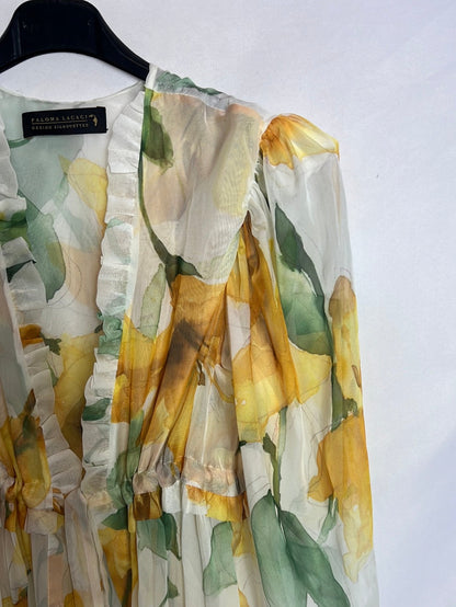 PALOMA LACACI. Kaftán semitransparente flores. . T S