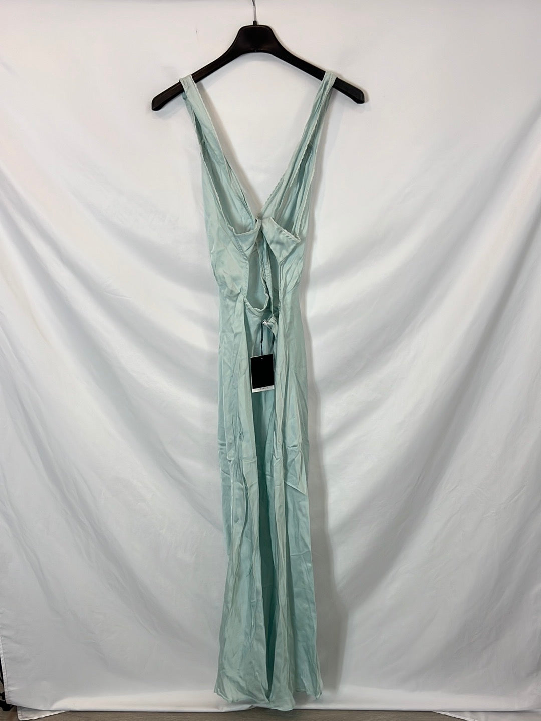 ZARA. Vestido lencero verde agua T.s