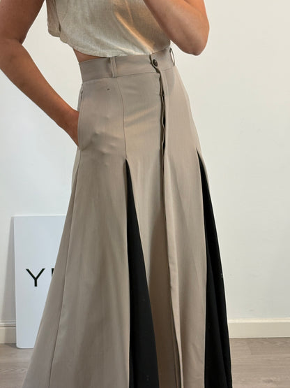 IQ COLLECTION. Falda midi bicolor abotonada. T M