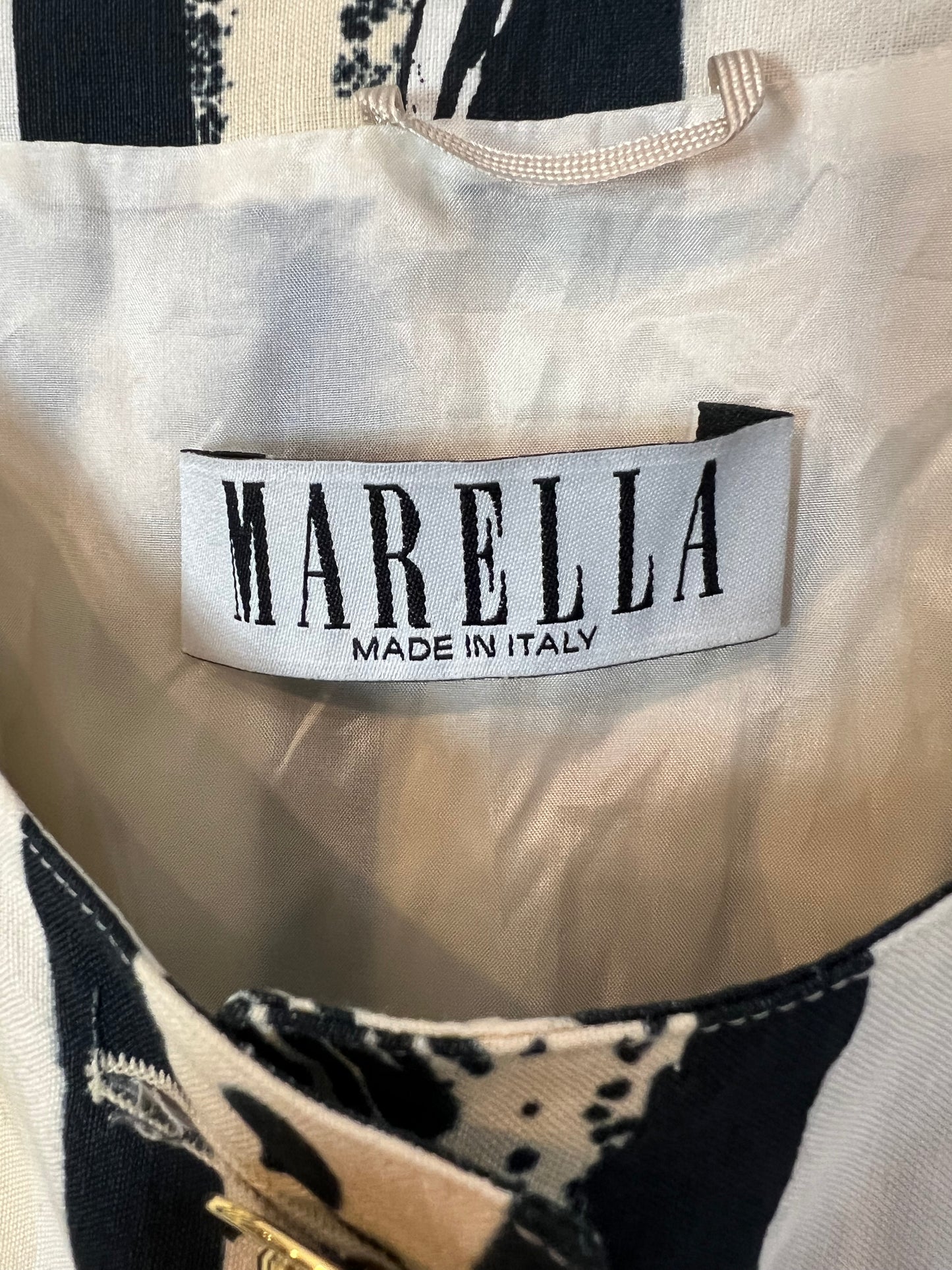 MARELLA. Top estampado abotonado vintage. T 40