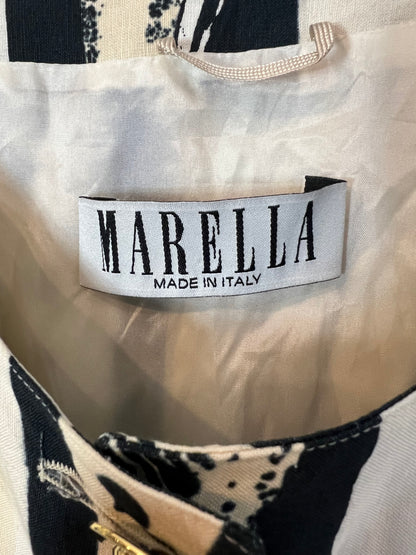 MARELLA. Top estampado abotonado vintage. T 40