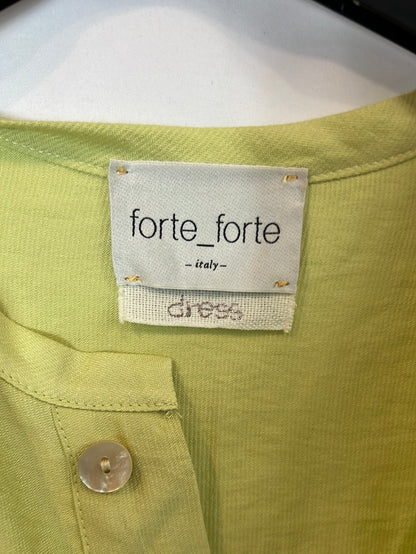 FORTE FORTE. Lime pleated midi dress. Size 36