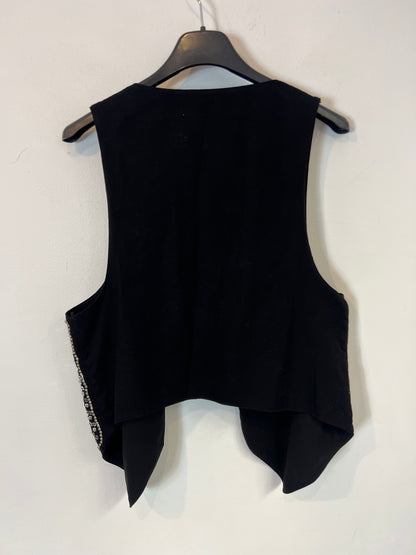 MANGO. Black rhinestone vest. TM