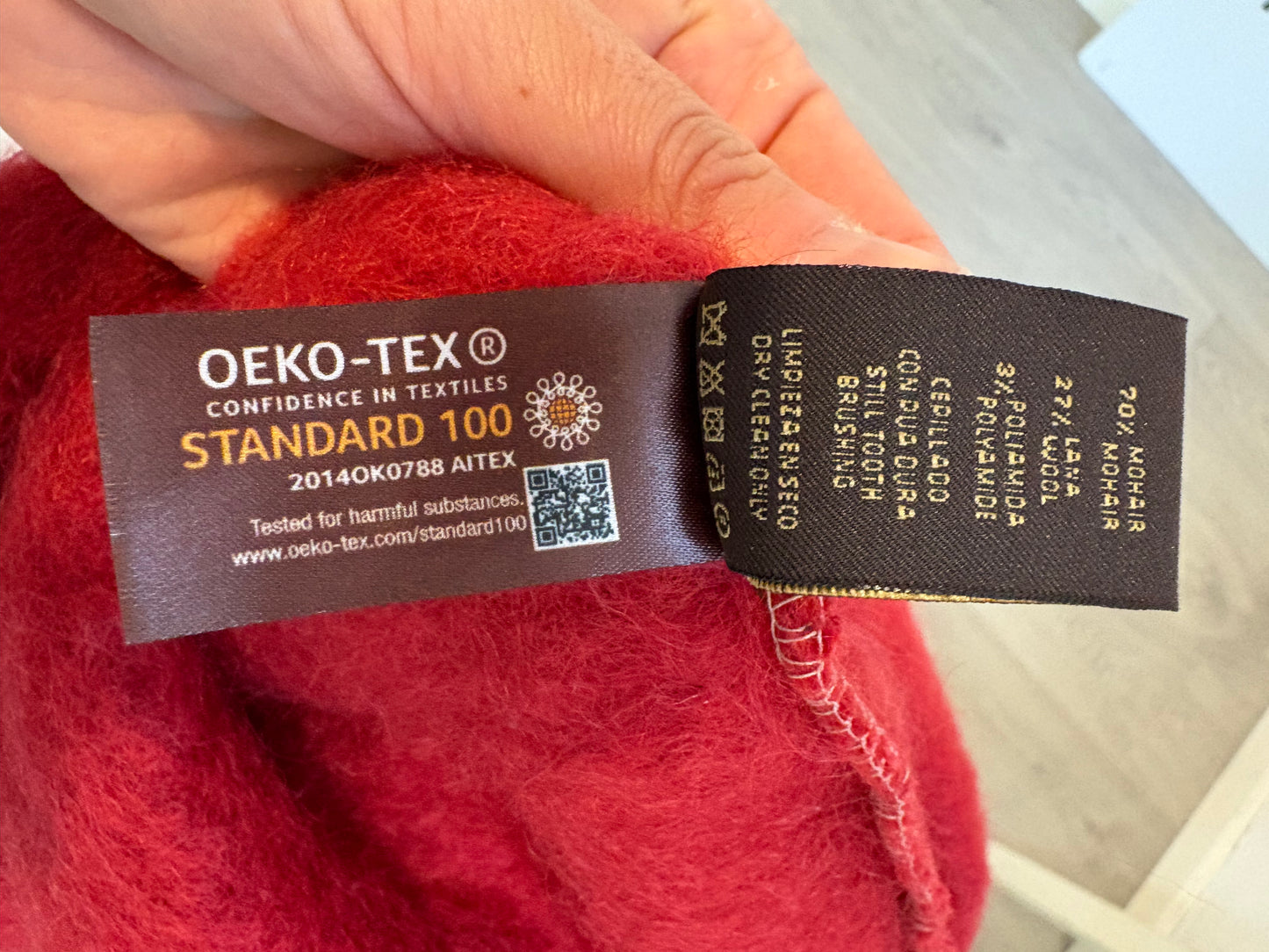 MANTAS EXCARAY. Cuello mohair rojizo