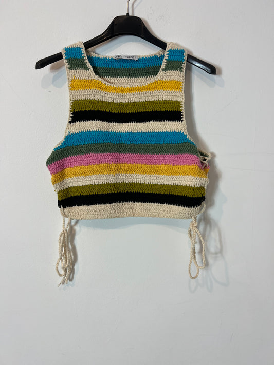 ZARA. Top colores crochet. T M