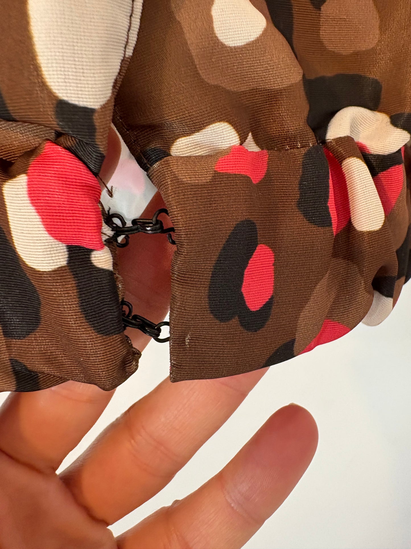 RED VALENTINO. Brown printed top, size 40 (s)