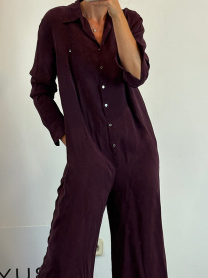 TCN. Bordeaux fluid jumpsuit Tl