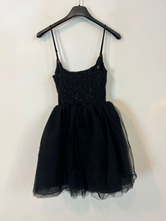OH POLLY. Vestido corto pedrería falda volumen