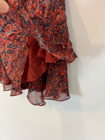 IRO. Flowing tile-effect short skirt, size 36