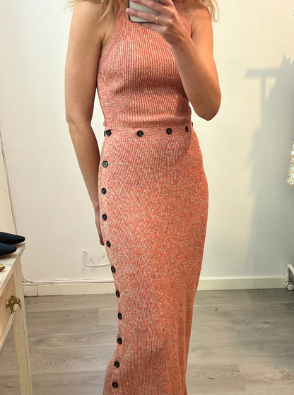 ZARA. Vestido punto jaspeado desmontable . T S