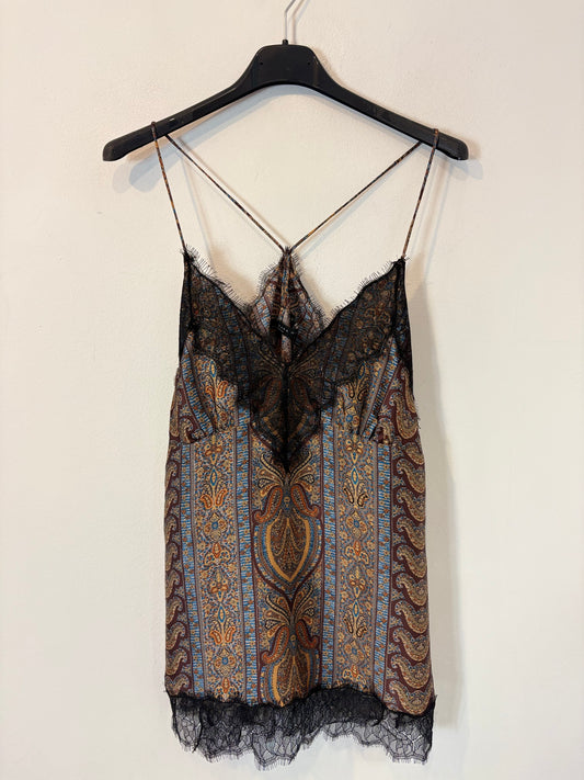 MASSIMO DUTTI. Short green skirt with pocket T.xs