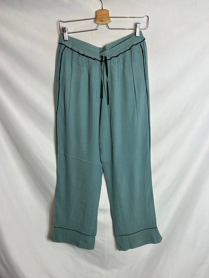 NOON. Flowy blue trousers with seam detail. Size 40