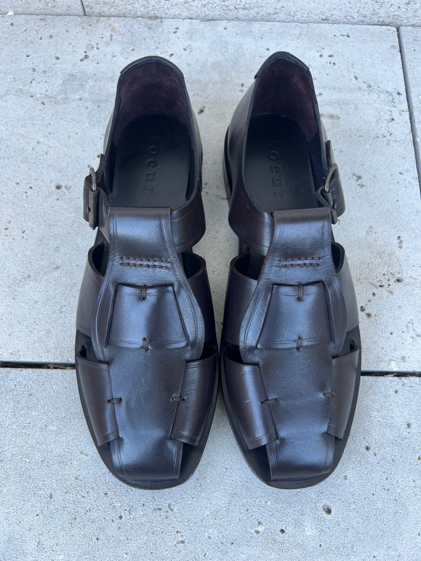 SOEUR. Brown leather sandal. Size 38