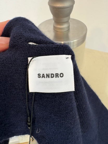 SANDRO. Blue wool collar