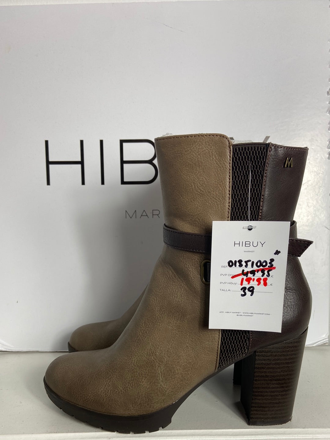 MARIAMARE. Two-tone brown ankle boots size 39