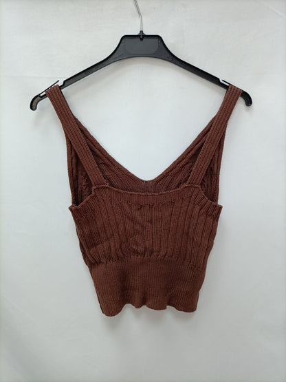 ZARA.  Top punto marrón T.S