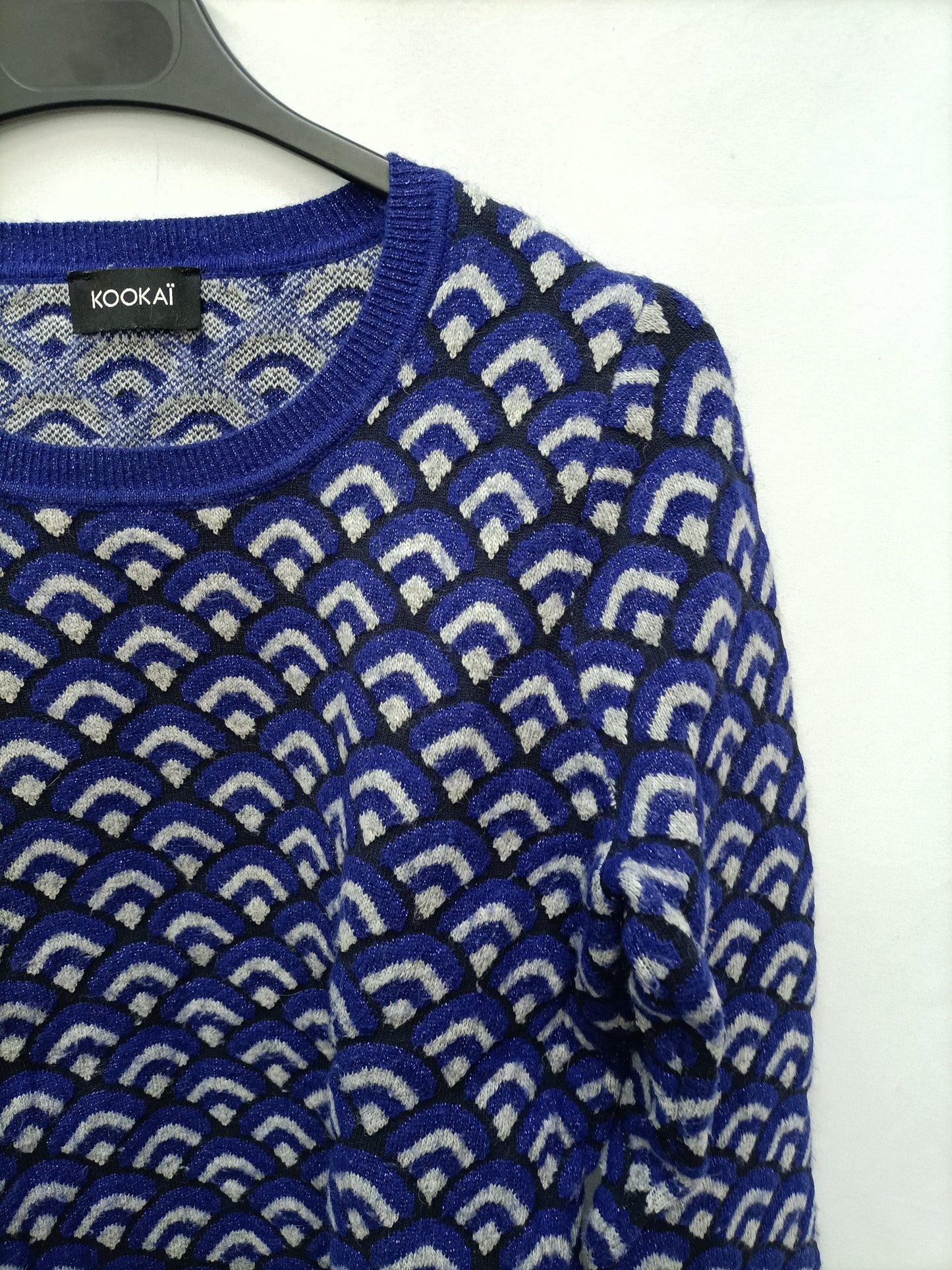 KOOKAÏ. Grey and blue printed sweater T.xs