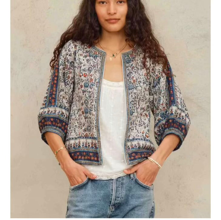 M.A.B.E. Chaqueta algodón estampada volumen