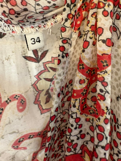 BERENICE. Vestido estampado con seda asimétrico