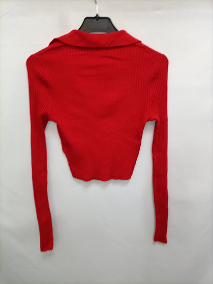 H&M. Top corto polero canalé T.s