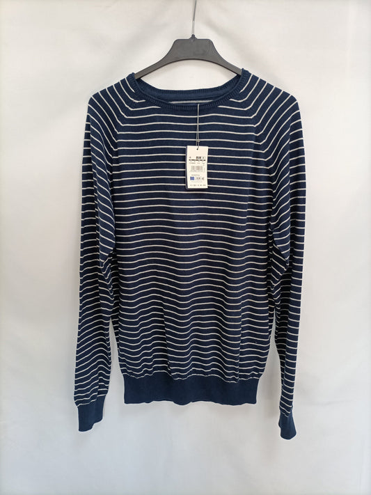 SPRINGFIELD.Jersey azul rayas T.M