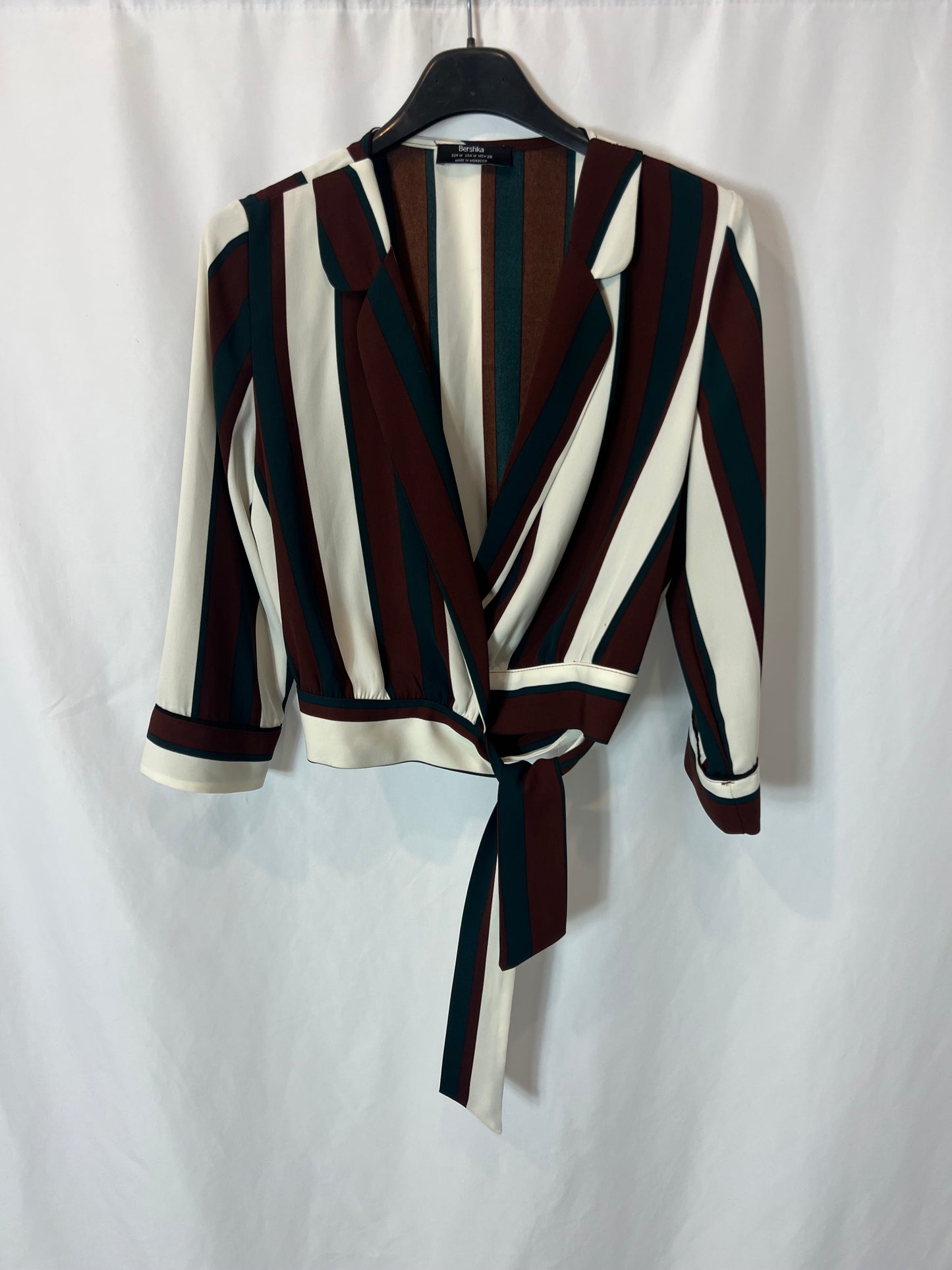BERSHKA. Striped wrap blouse. TM