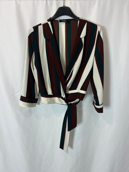 BERSHKA. Striped wrap blouse. TM