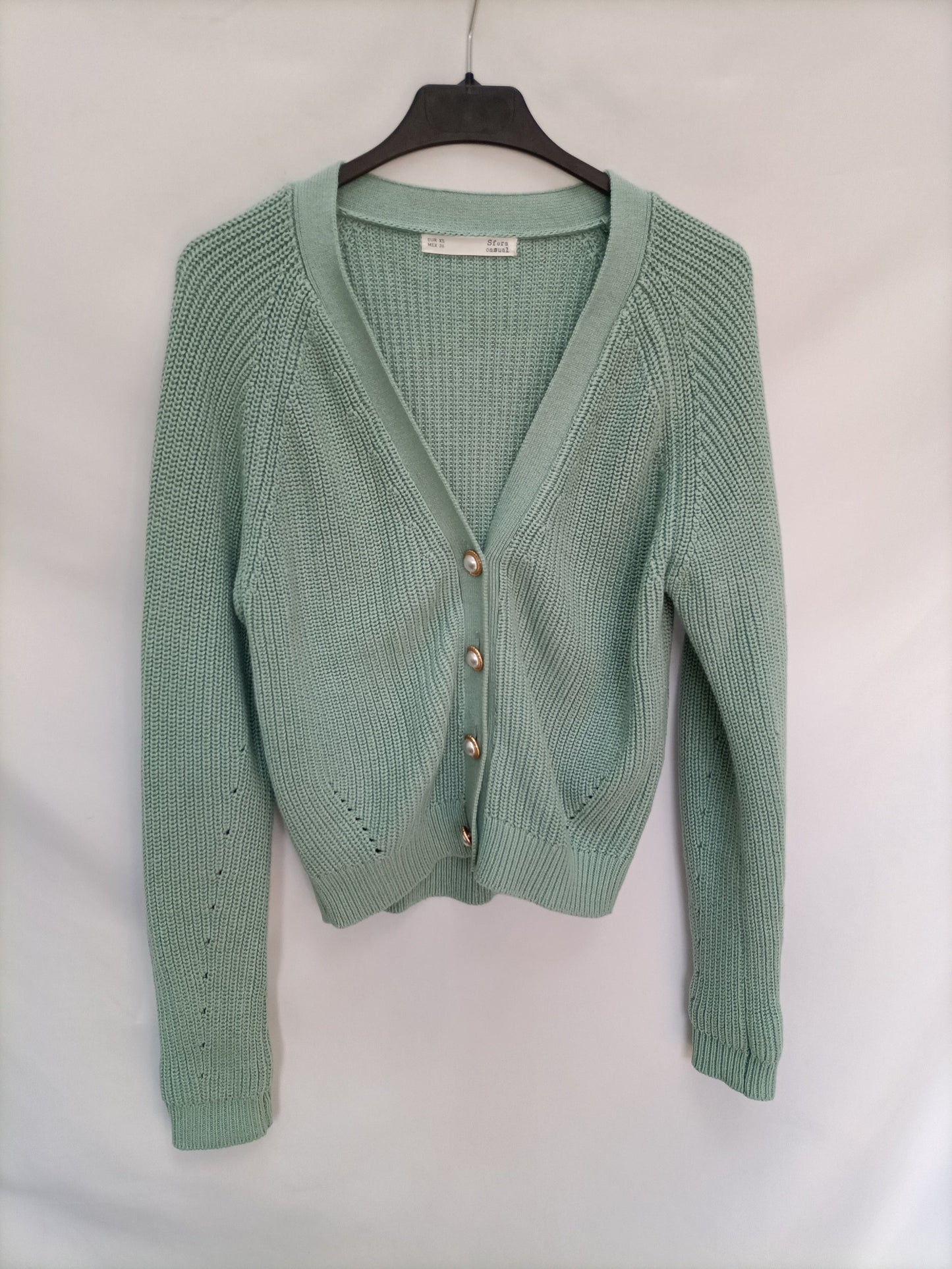 SFERA. Jersey verde botones T.xs