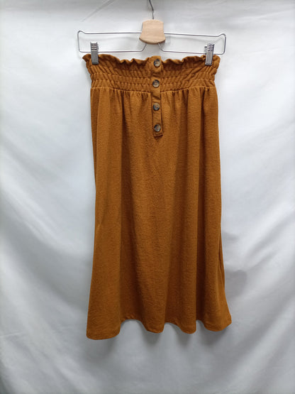 PULL&BEAR. Falda midi camel/mostaza. T S