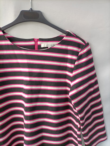 EASY WEAR. Striped burgundy dress. TL