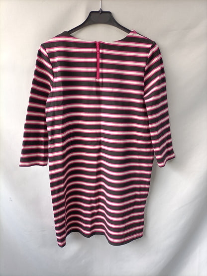 EASY WEAR. Striped burgundy dress. TL