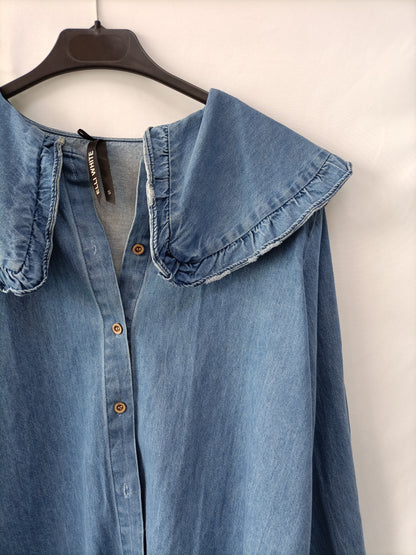 ELLIE WHITE.Camisa vaquera cuello bebé T.S