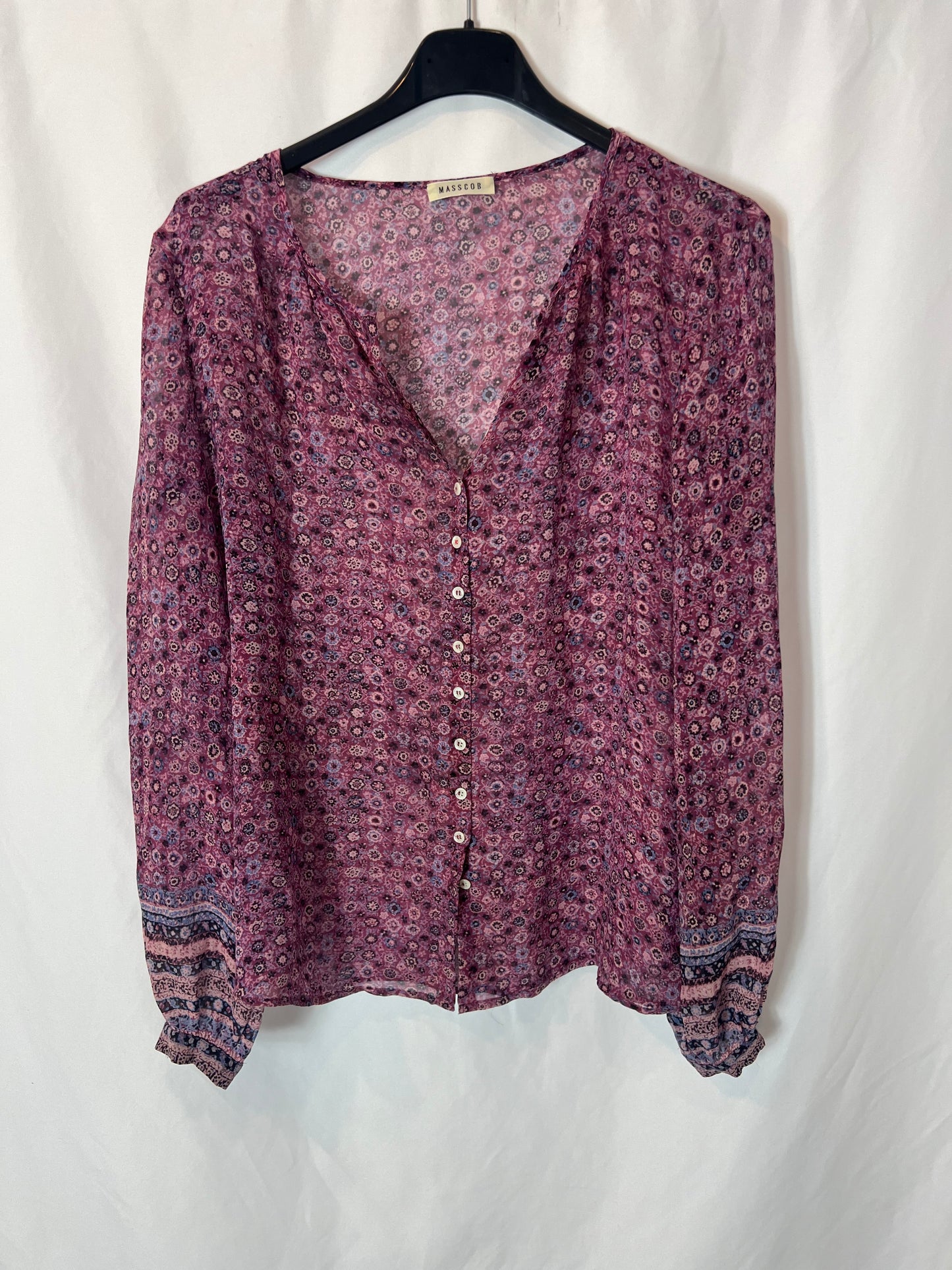 MASSCOB. Blusa seda estampada. T M