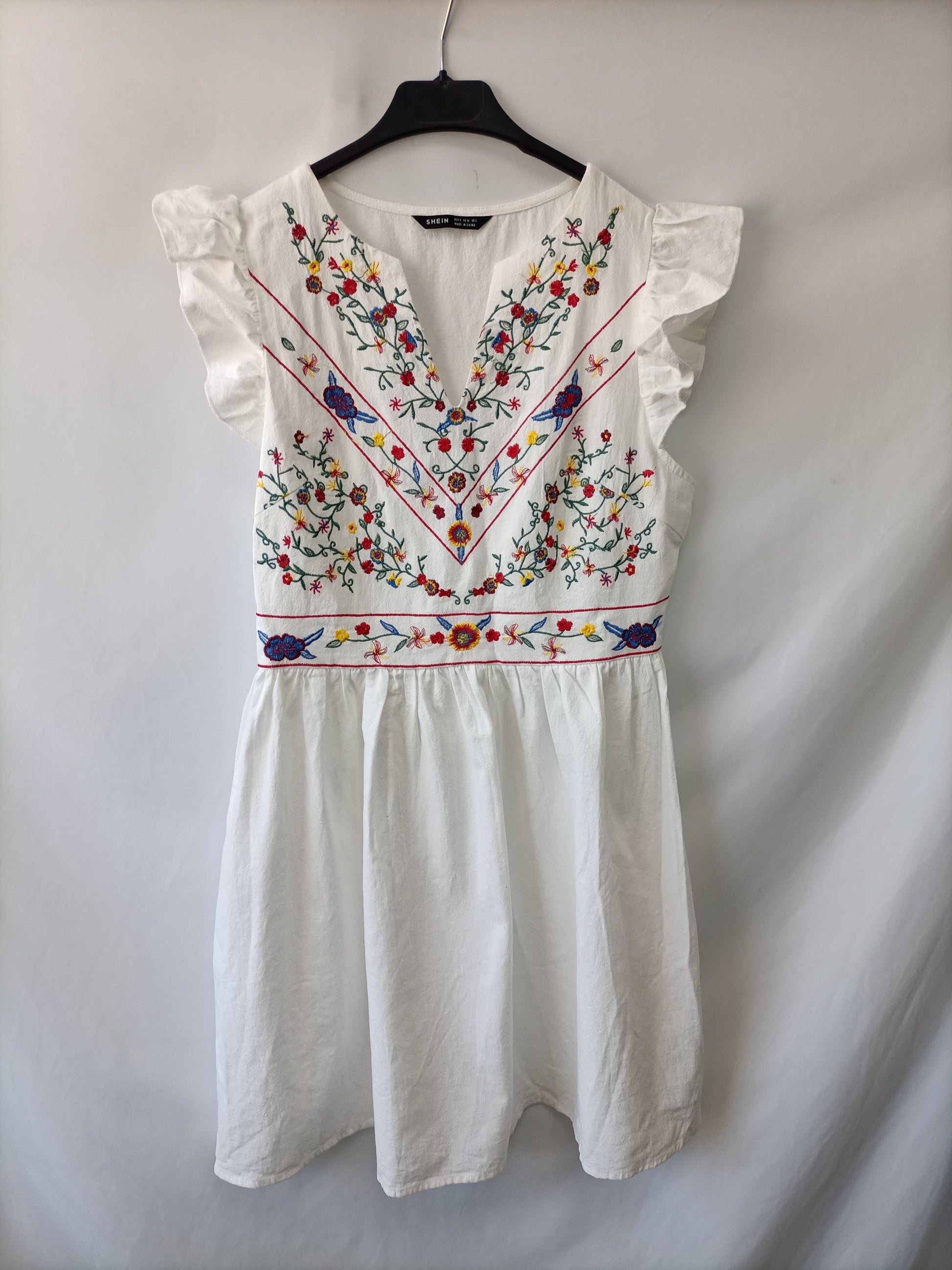 shein white embroidered dress SHEIN Teen Girls Casual/Spring/Summer White Embroidery Halter Backless Dress For Graduation Dress,Summer Clothes,Sun Dress,Bohemia,Vacation