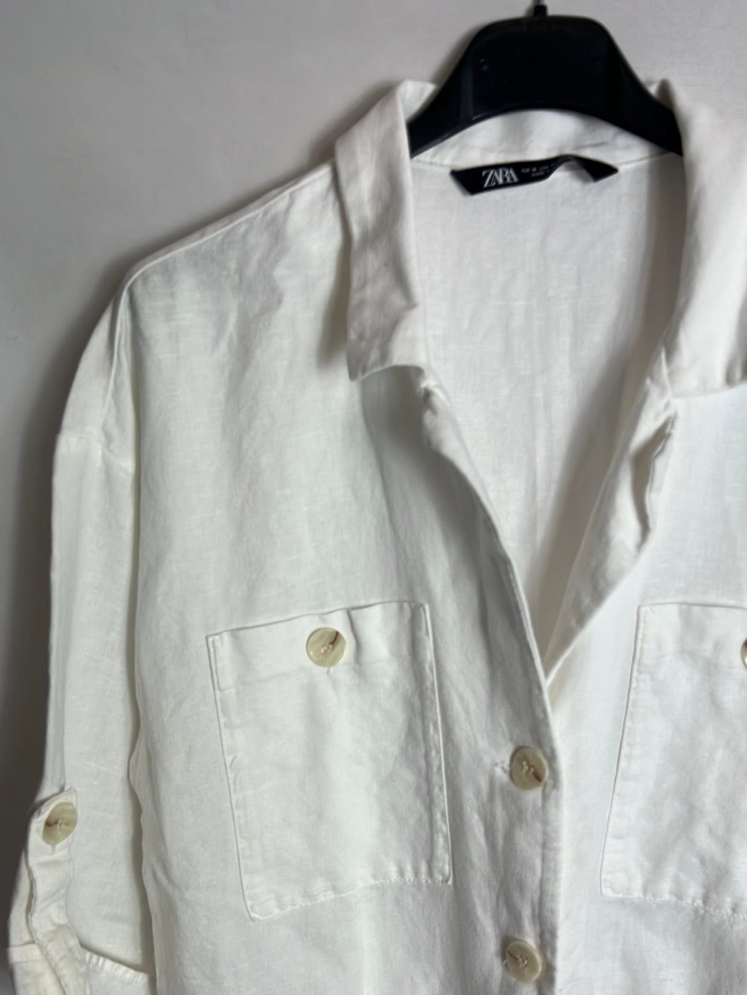 ZARA. Mono largo blanco textura. T M