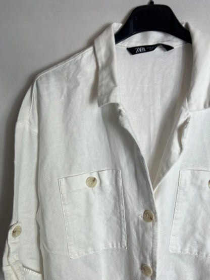 ZARA. Mono largo blanco textura. T M