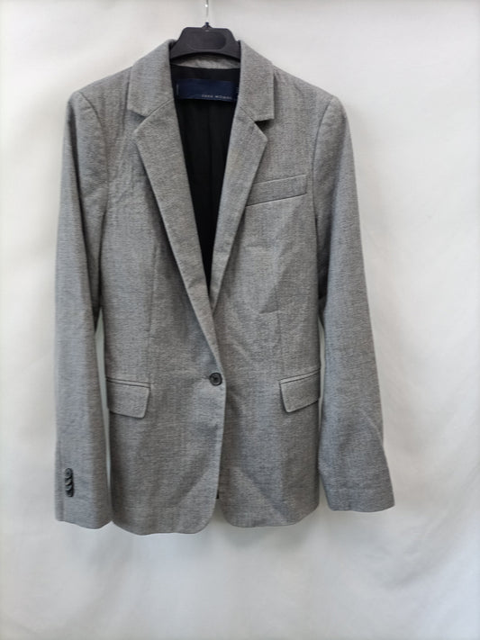 ZARA.Blazer gris espiga T.XS