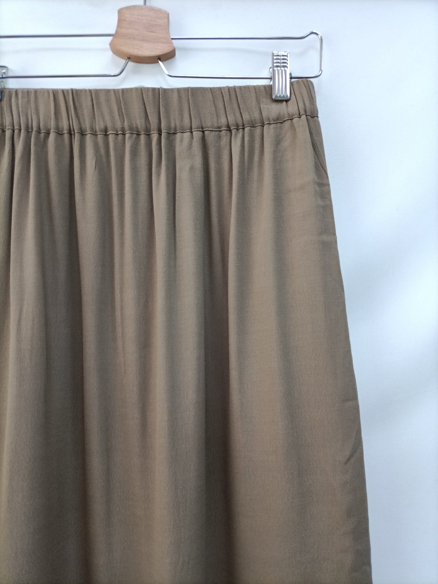 AMERICAN VINTAGE. Falda midi marrón verdoso T.S