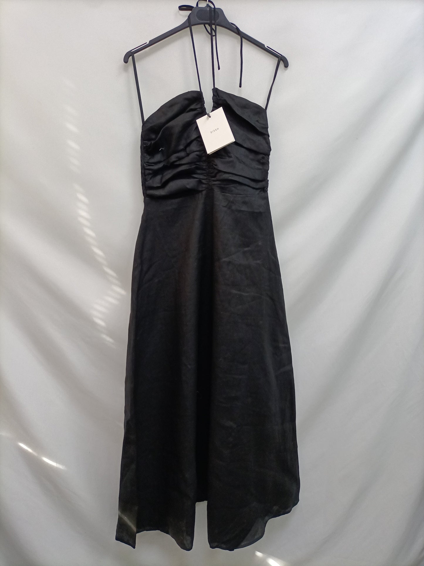 DISSH.Long black linen dress S.36