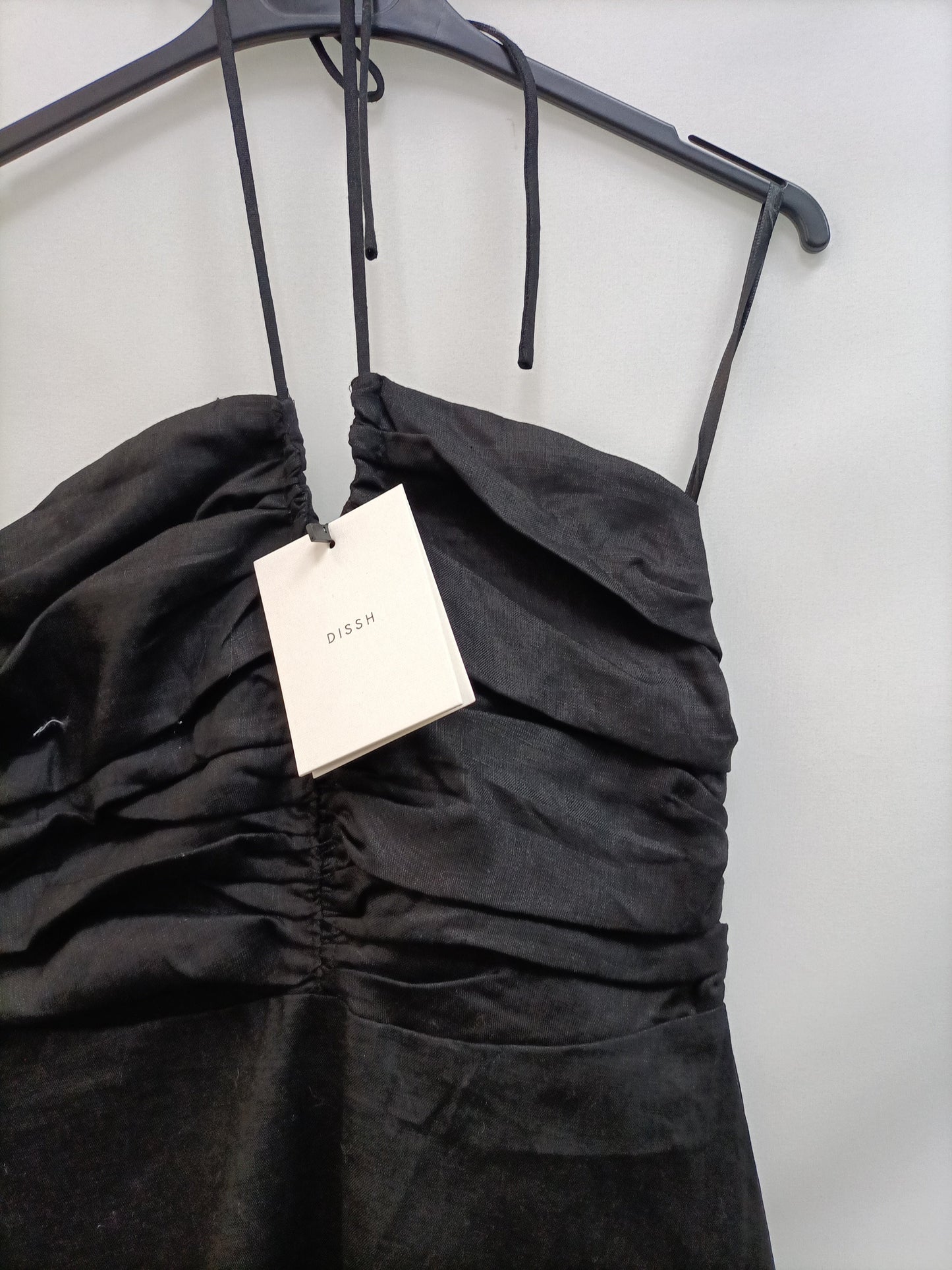 DISSH.Long black linen dress S.36