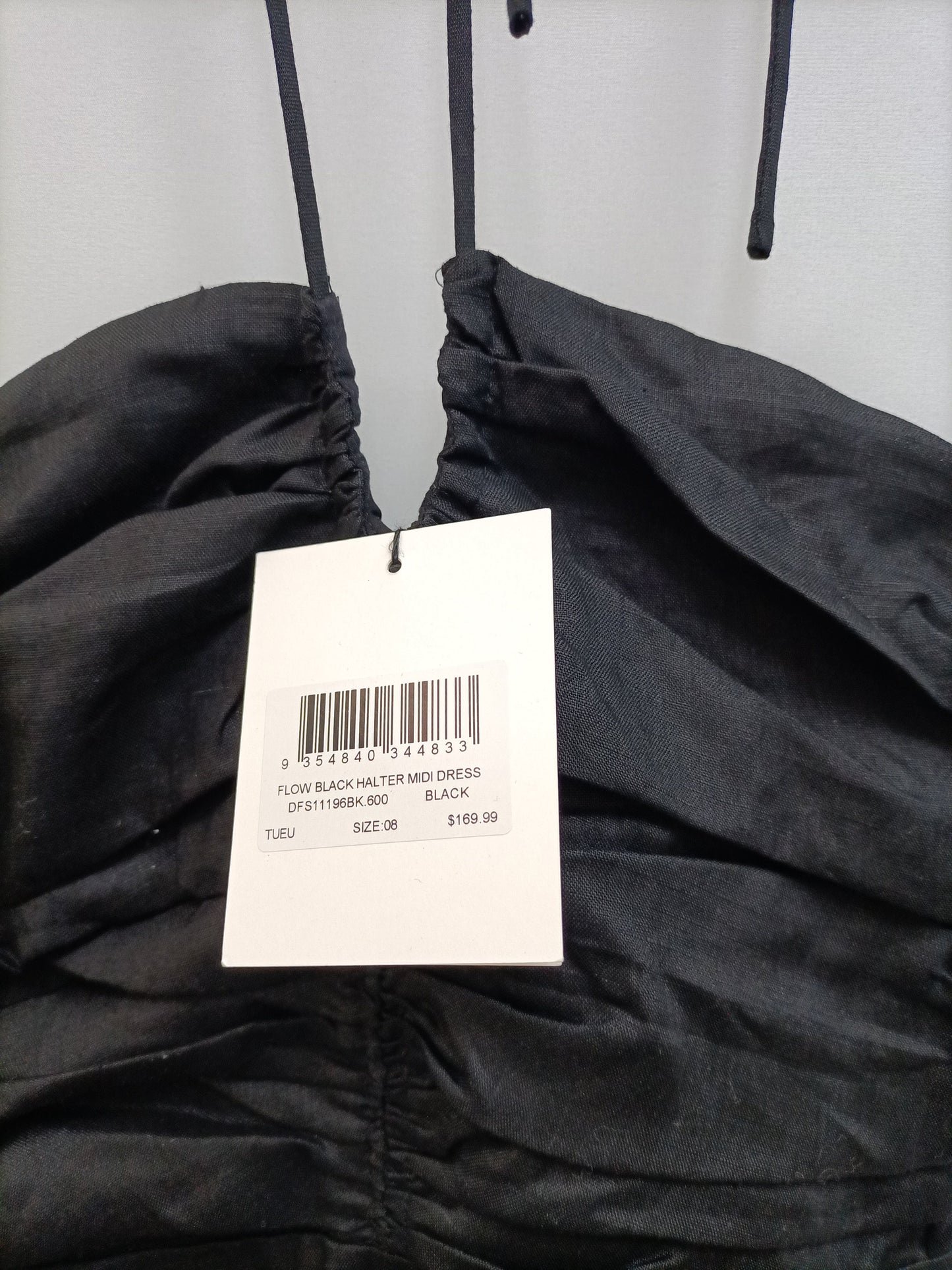 DISSH.Long black linen dress S.36