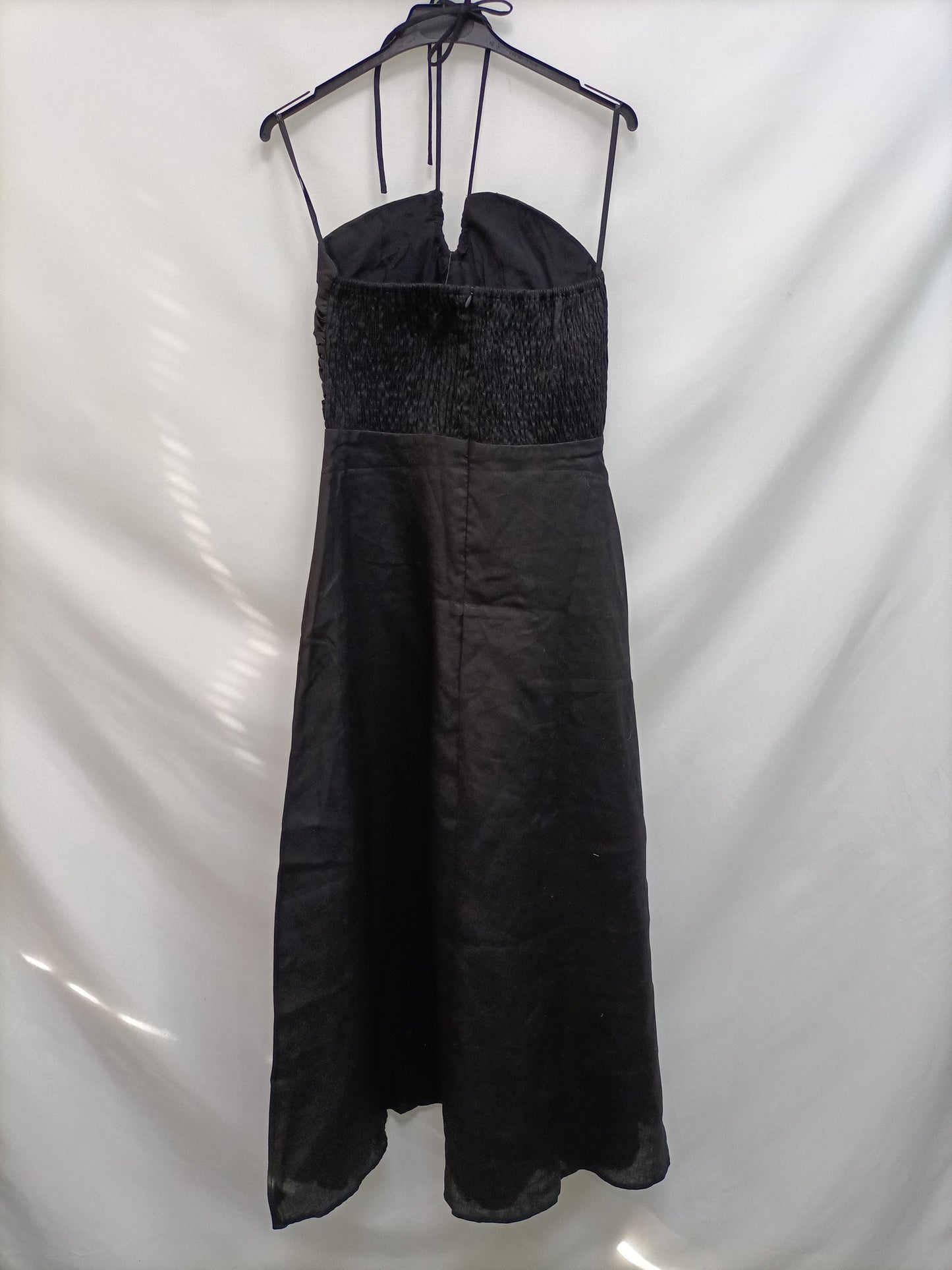 DISSH.Long black linen dress S.36