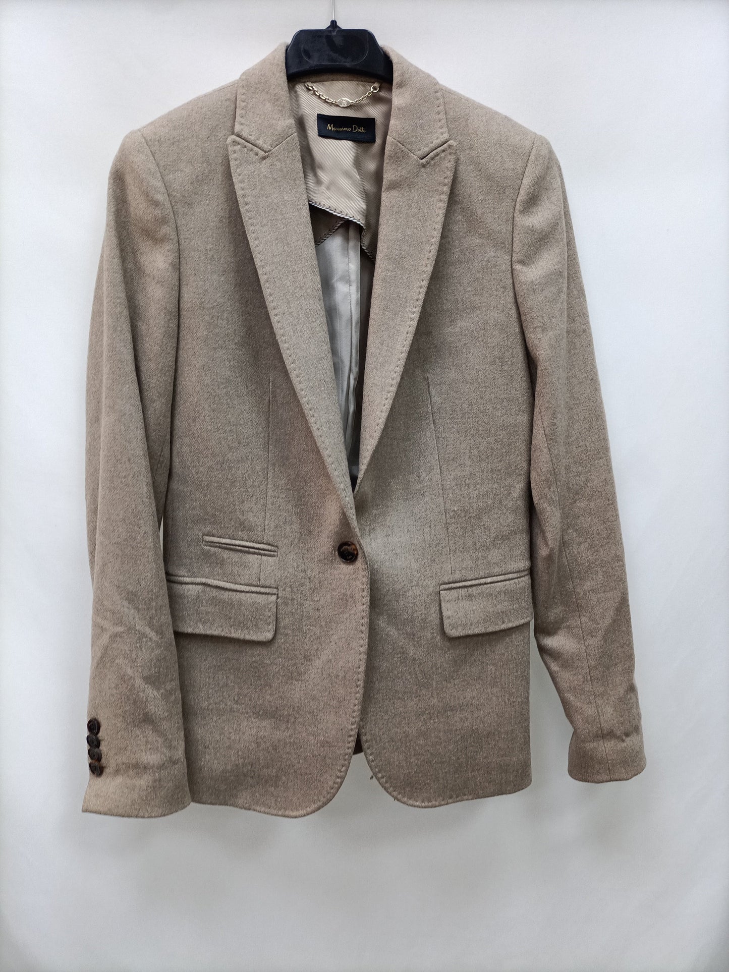 MASSIMO DUTTI. Blazer beige lana T.36