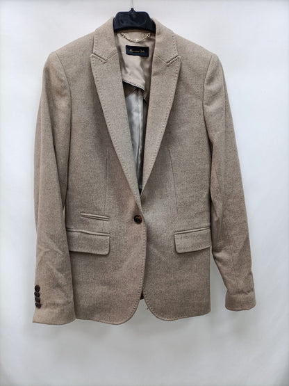 MASSIMO DUTTI. Blazer beige lana T.36