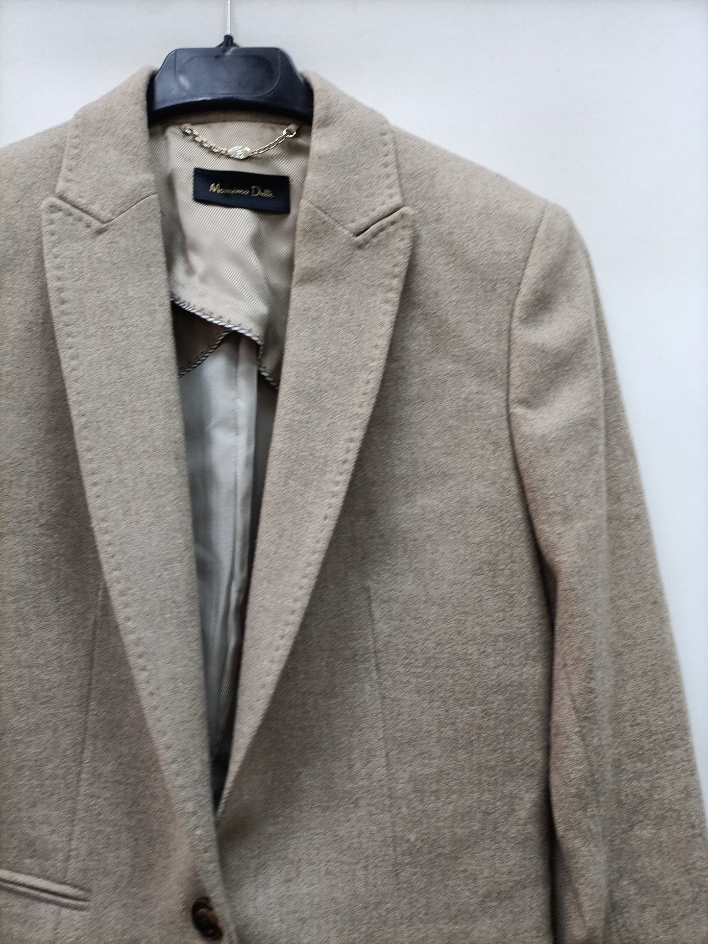 MASSIMO DUTTI. Blazer beige lana T.36