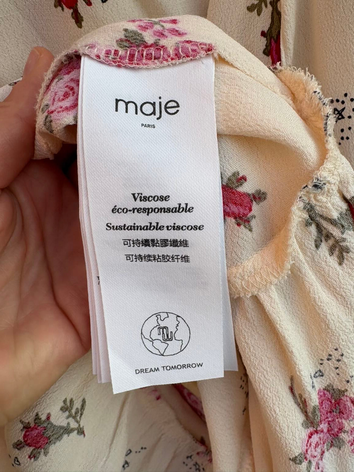 MAJE. Vestido corto estampado fluido
