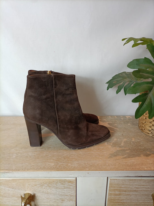 MASSIMO DUTTI. Botines marrones T.39(tara)