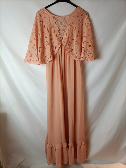 INTROPIA. Long pink die-cut Ts dress