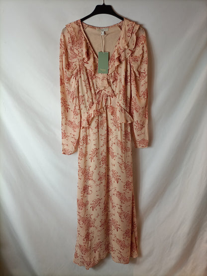 INTROPIA. Long pink floral Ts dress